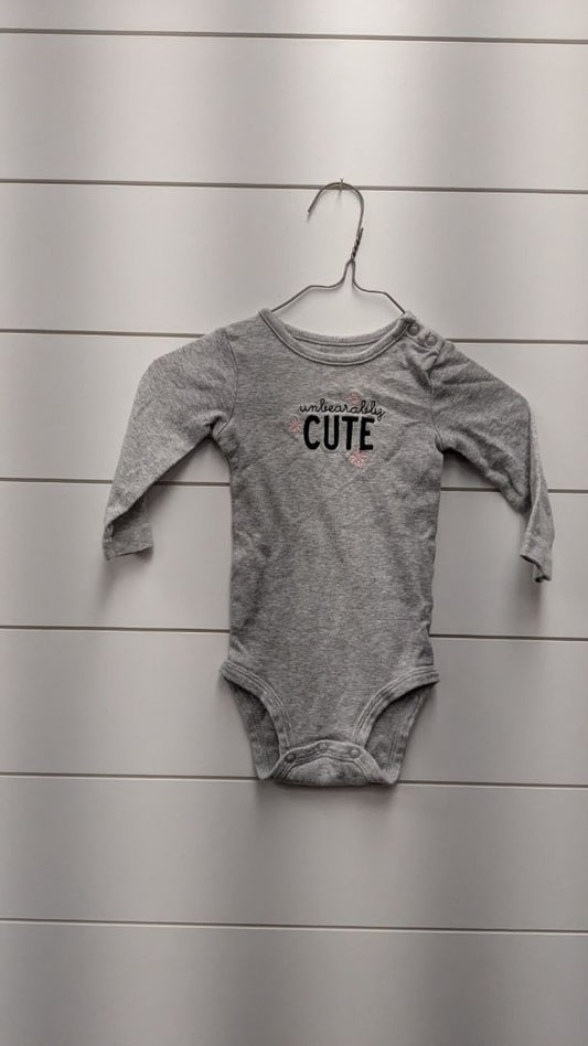 Carters "Unbearably Cute" Long Sleeve - 12mo