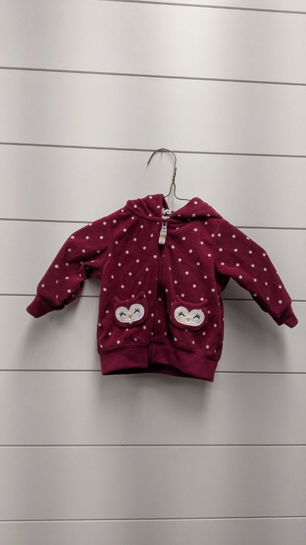 Carters Owl Fleece Zip-Up Jacket - 3mo