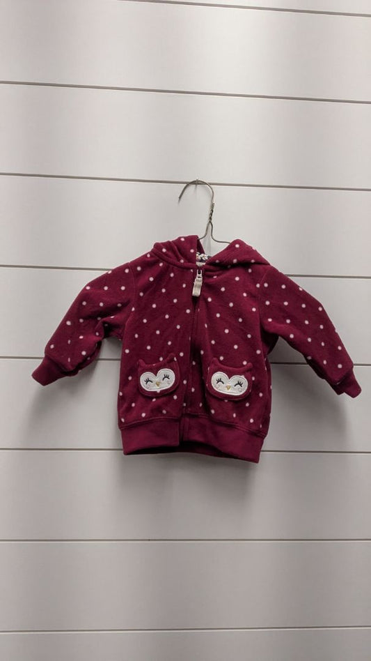 Carters Owl Fleece Zip-Up Jacket - 3mo