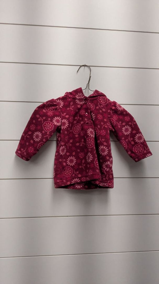 Carters Floral Fleece Button-Up Sweater - 6mo