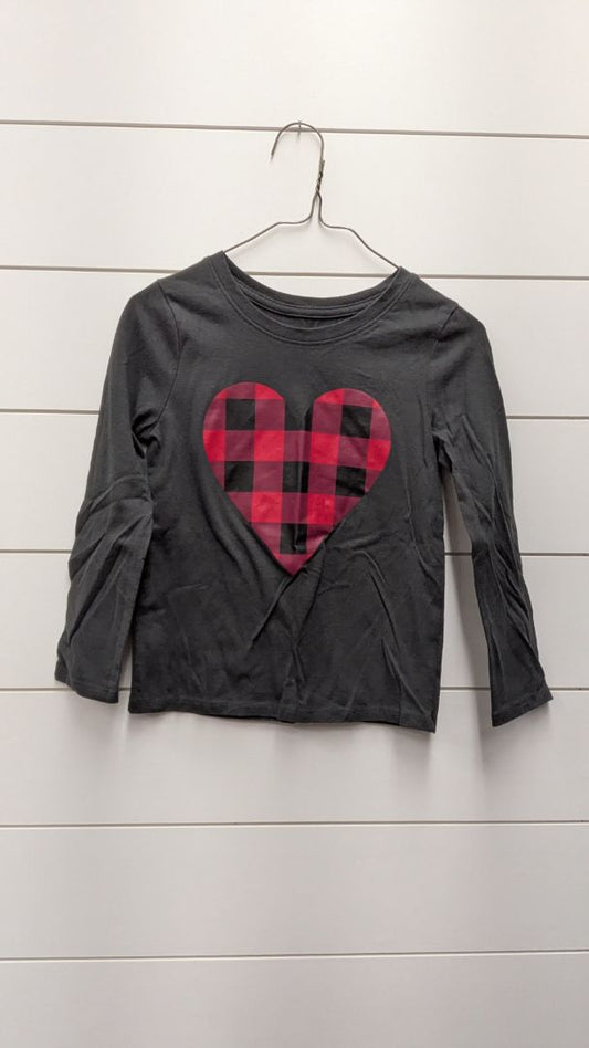 Cat & Jack Plaid Heart Long Sleeve - 5t