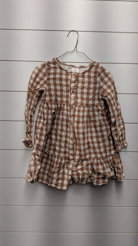 Wonder Nation Plaid Long Sleeve Dress - 5t