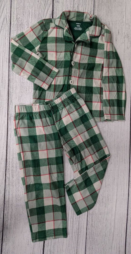 Carters Fleece Plaid Pajama Set - 4t