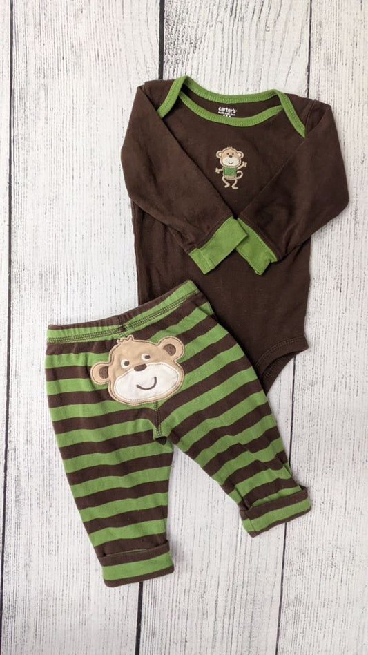 Carters Monkey Outfit - 6mo