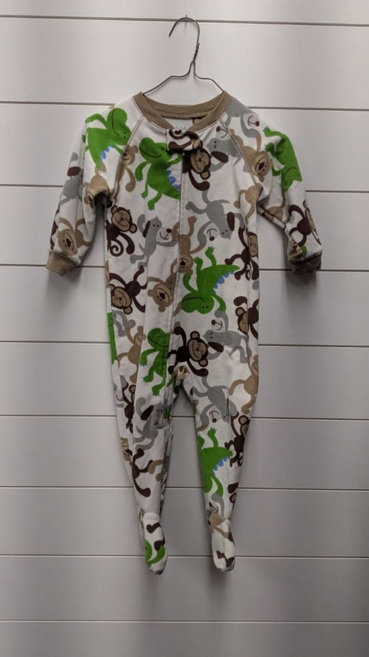 Carters Fleece Monkey Pajamas - 18mo