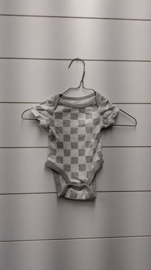 Cloud Island Checker Short Sleeve - NB