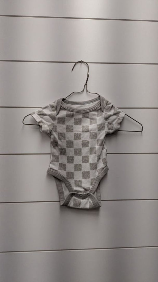 Cloud Island Checker Short Sleeve - NB