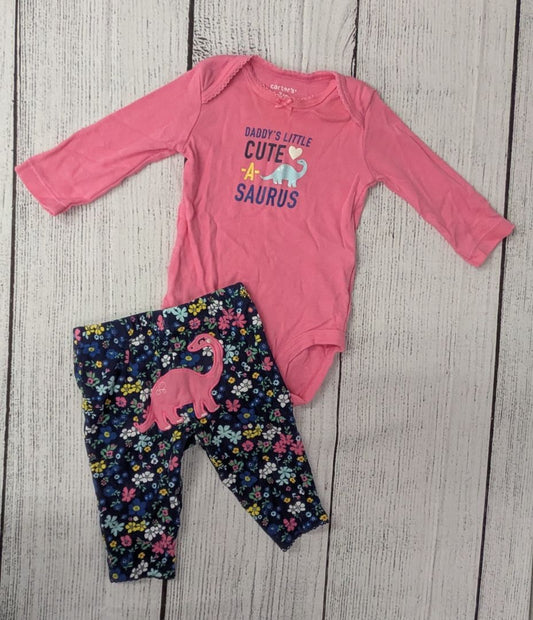 Carters Dinosaur Outfit - 3mo