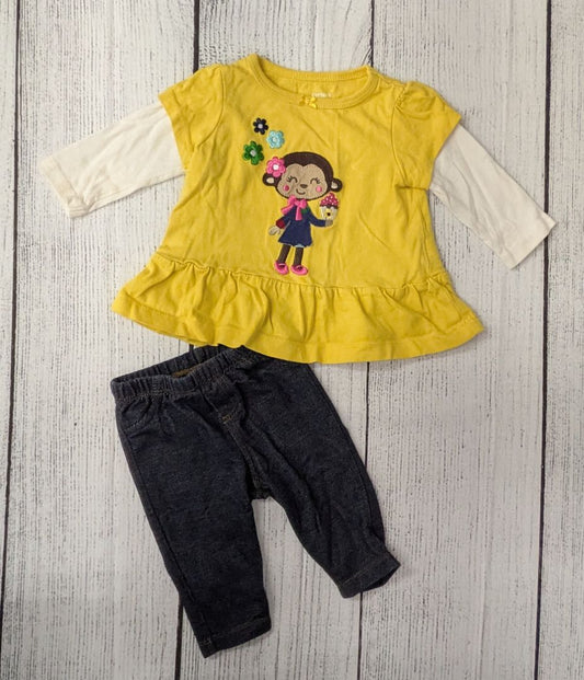 Carters Monkey Outfit - 3mo