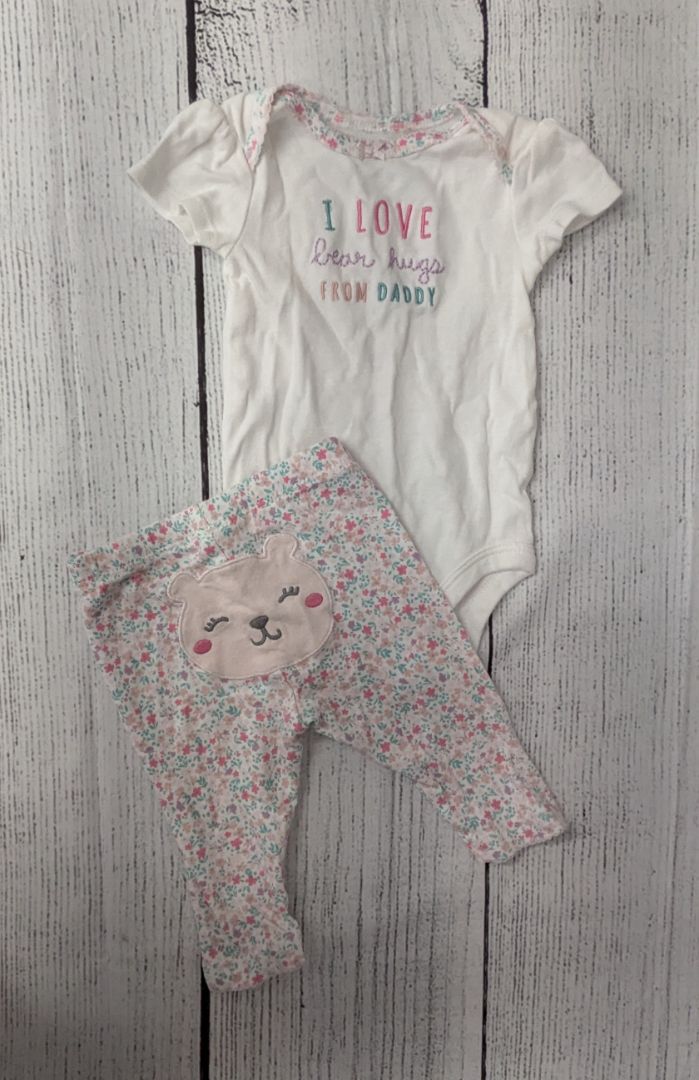 Carters Floral Bear Outfit - 3mo