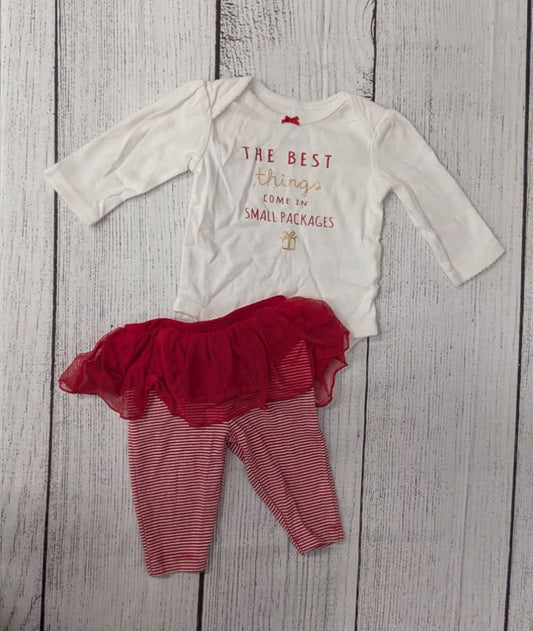 Carters "Small Packages" Christmas Outfit - 3mo