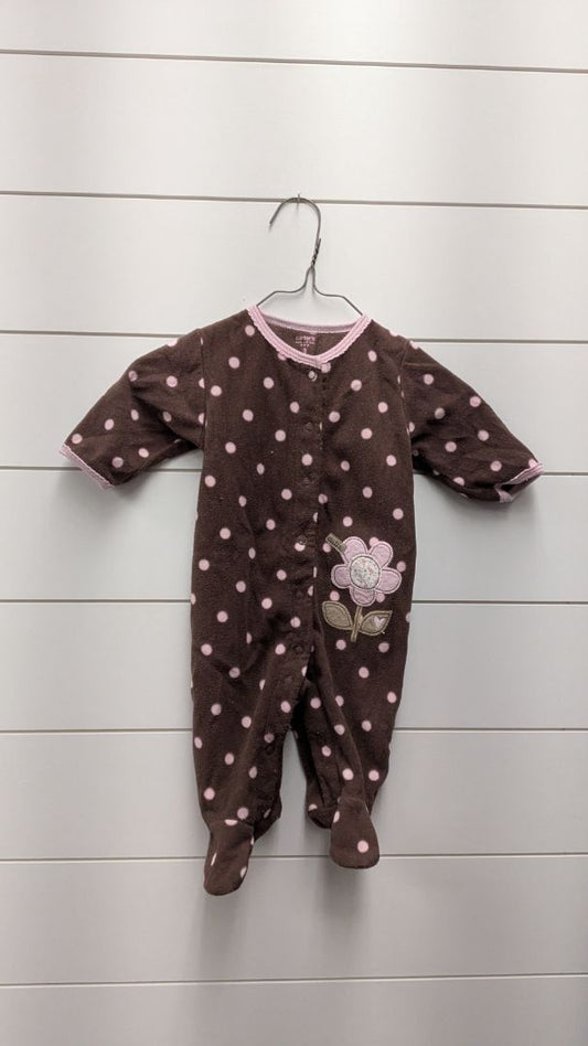 Carters Fleece Polka Dot Pajamas - 3mo