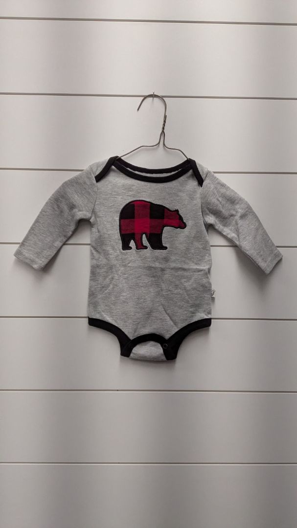 MINI HEROES Plaid Bear Long Sleeve - NB