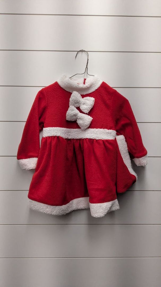 Fleece Christmas Dress & Hat - 2t