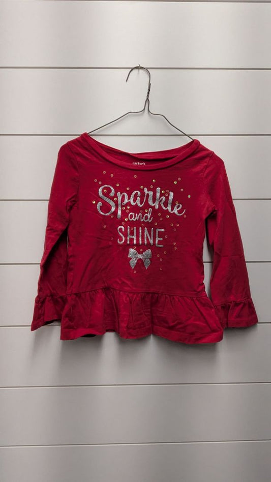Carters Christmas Ruffle Long Sleeve - 4t