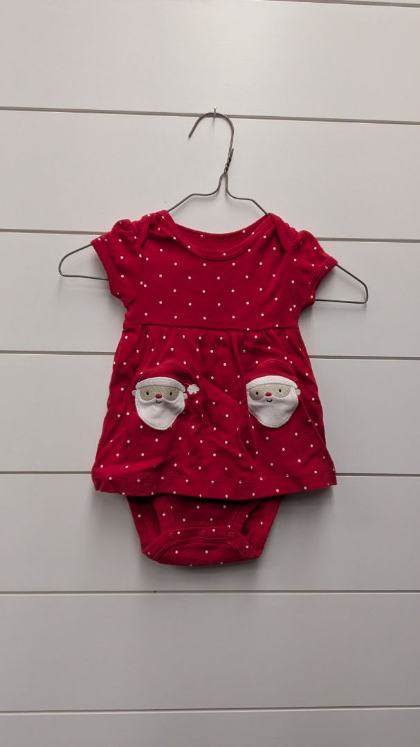 Carters Santa Short Sleeve Dress - 3mo