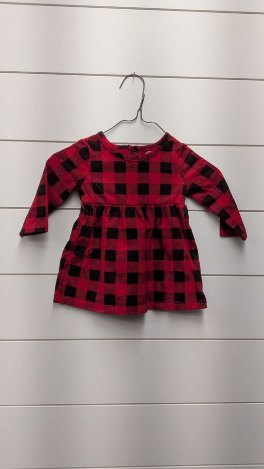 Wonder Nation Plaid Long Sleeve Dress - 6mo