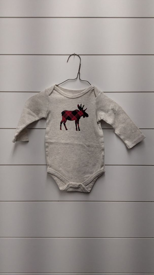 HB Plaid Moose Long Sleeve - 9mo