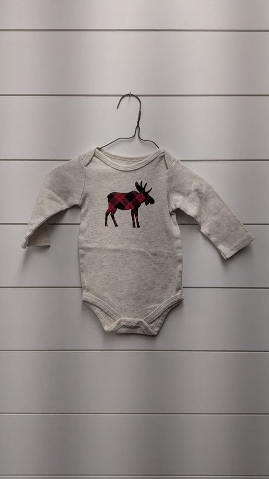 HB Plaid Moose Long Sleeve - 9mo