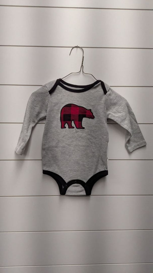 MINI HEROES Plaid Bear Long Sleeve - 9mo