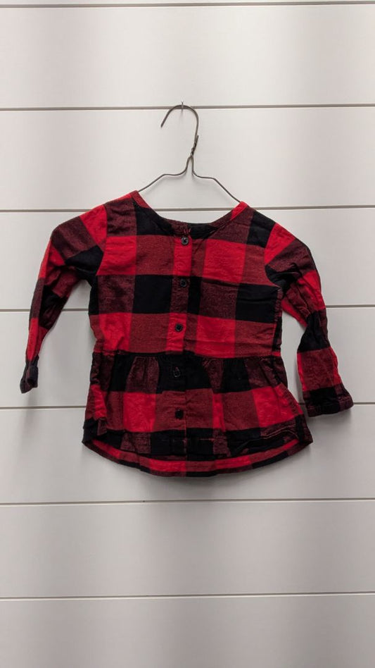 Carters Plaid Ruffle Long Sleeve - 18mo