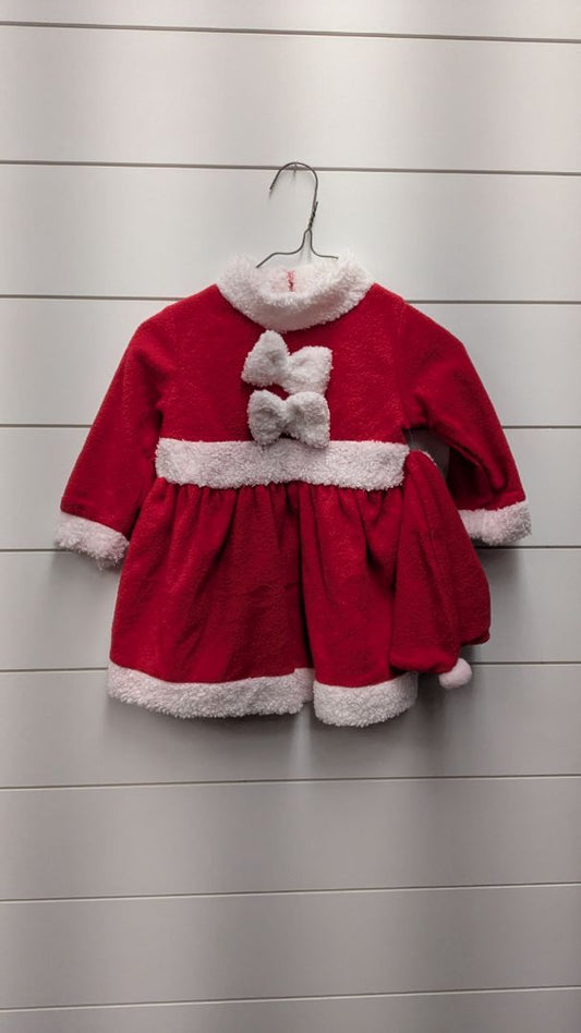 Fleece Christmas Dress & Hat - 2t