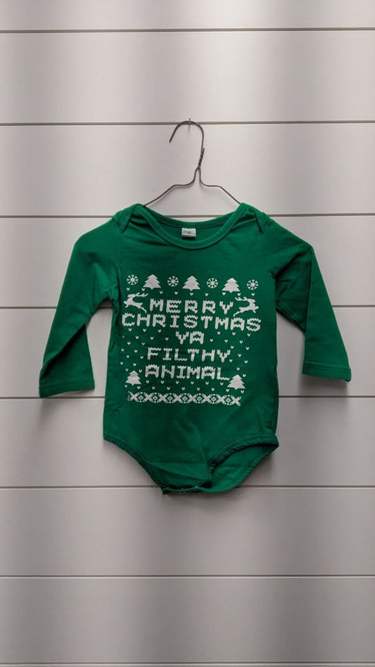 "Merry Christmas Ya Filthy Animal" Long Sleeve - 12mo