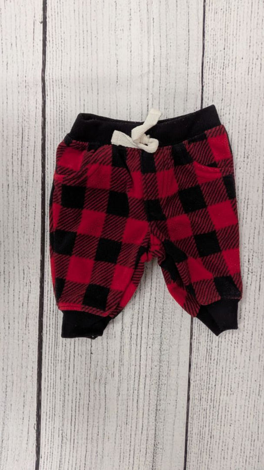 Carters Fleece Plaid Pants - NB