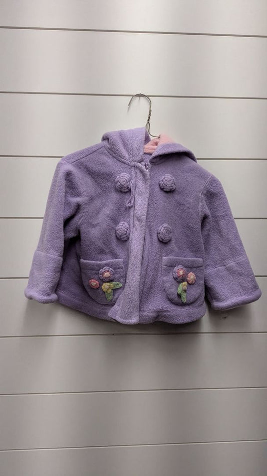 Fleece Flower Zip-Up Sweatshirt - 12mo