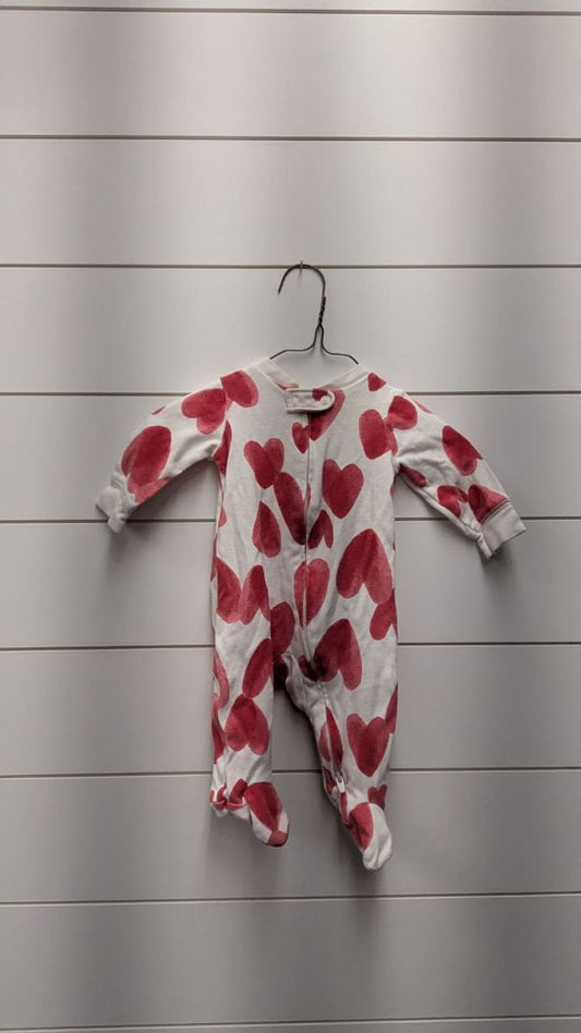 Carters Heart Pajamas - 3mo