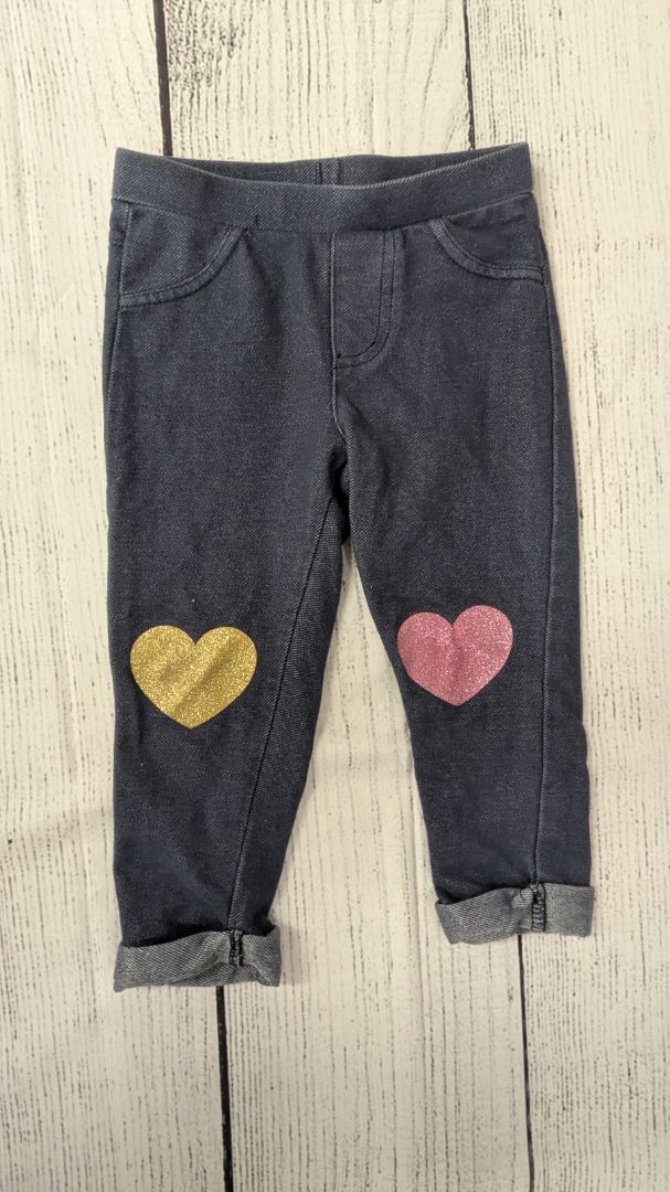 Wonder Nation Glitter Heart Jeggings - 2t