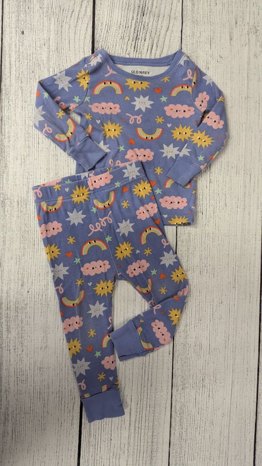 Old Navy Rainbow Pajama Set - 24mo