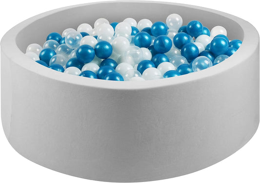 Foam Ball Pit - 36” x 12 - Grey w/ Assorted Balls