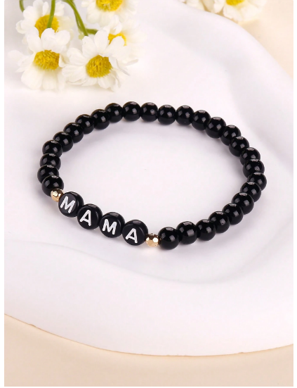 Boho Letter Graphic Beaded Bracelet - MAMA