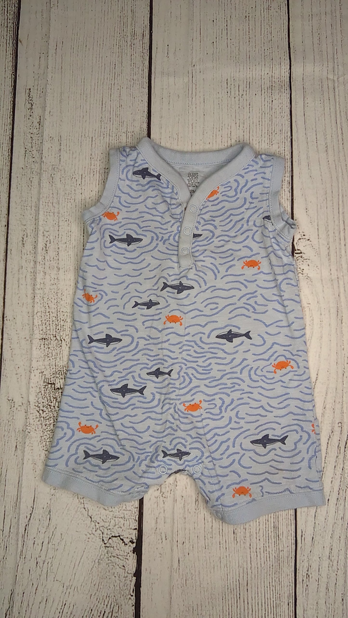 Carters Shark Romper - 12mo