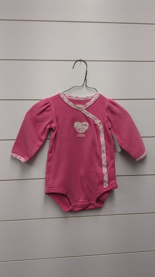 CARTERS SIDE SNAP ONESIE LS - *WT* - 9mo