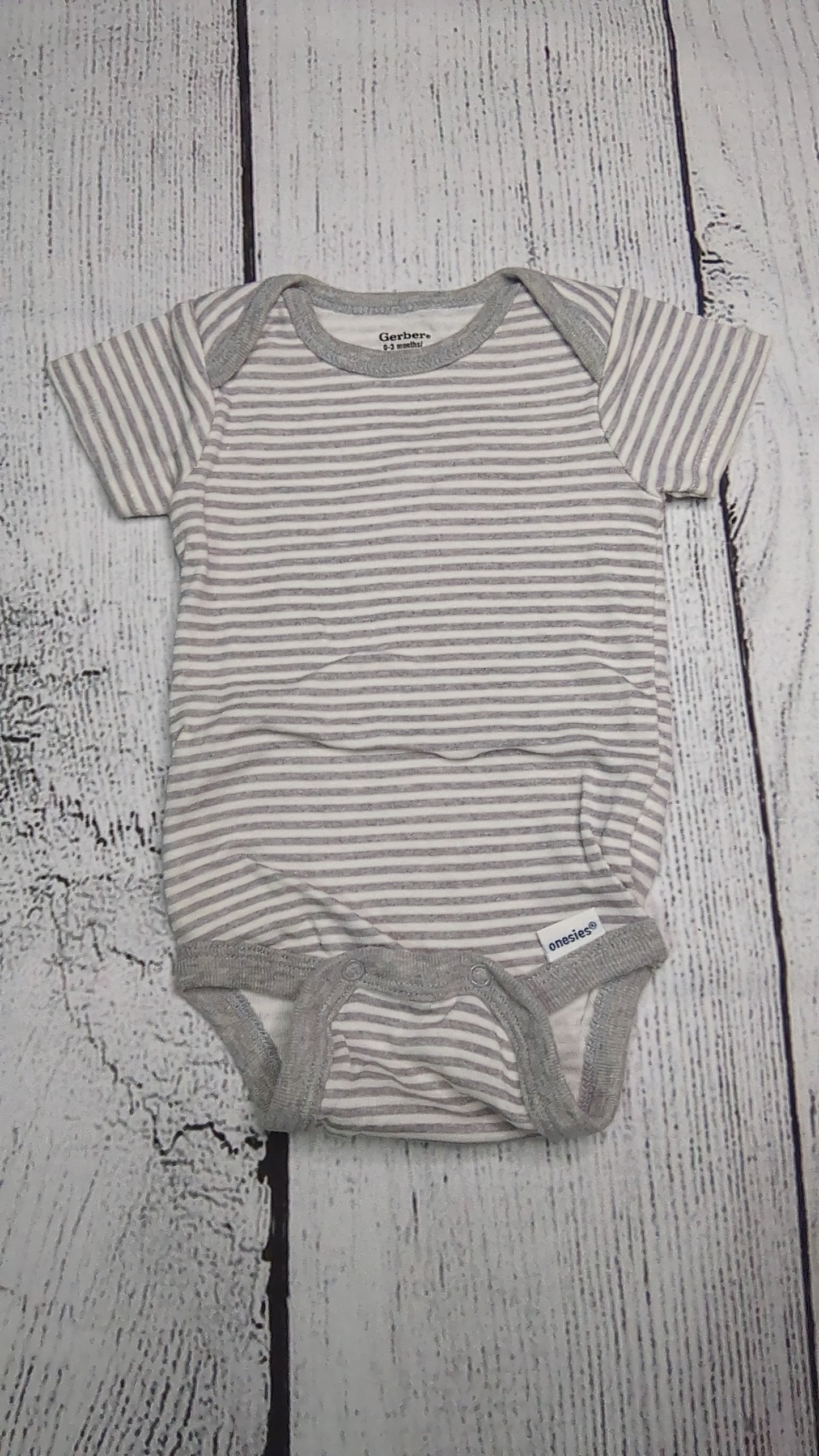 Striped Short Sleeve Onesie - 3mo