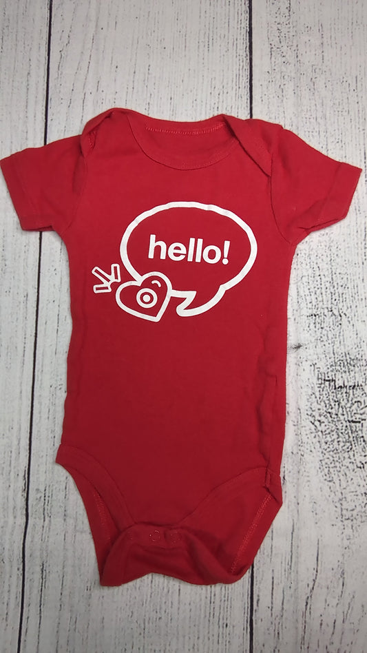 Hello Short Sleeve Onesie - 6mo