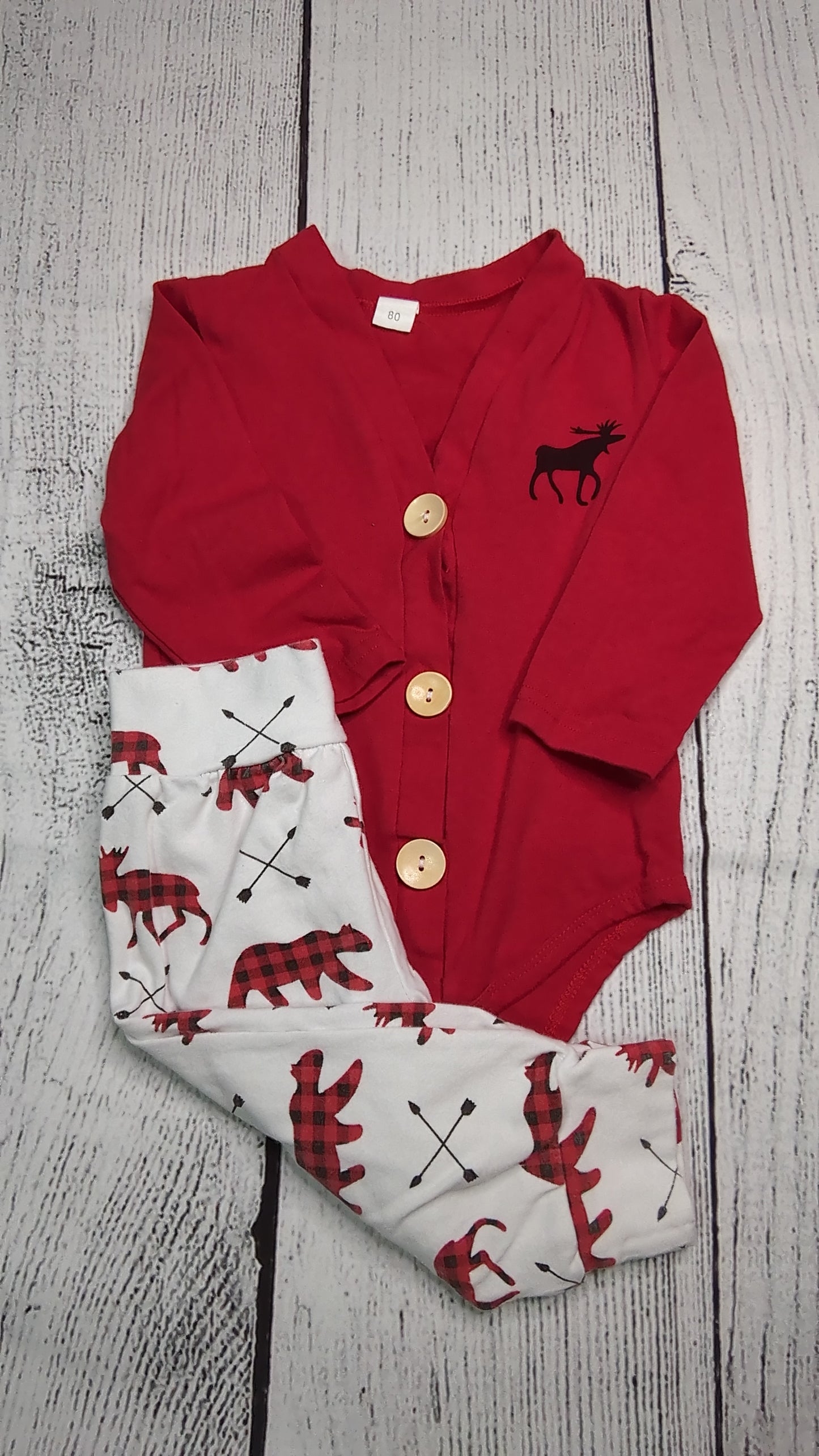 Plaid Moose Set - 24mo