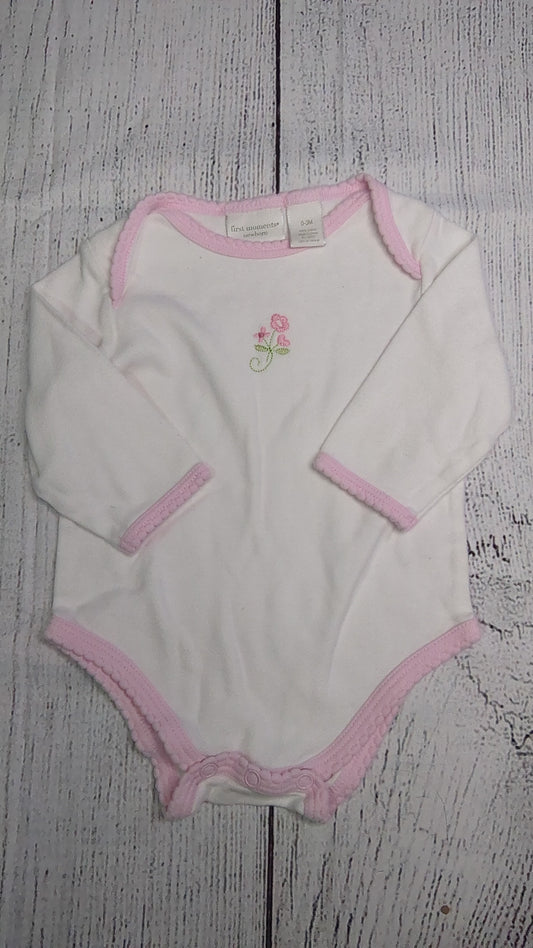 Flower Long Sleeve Onesie - 3mo