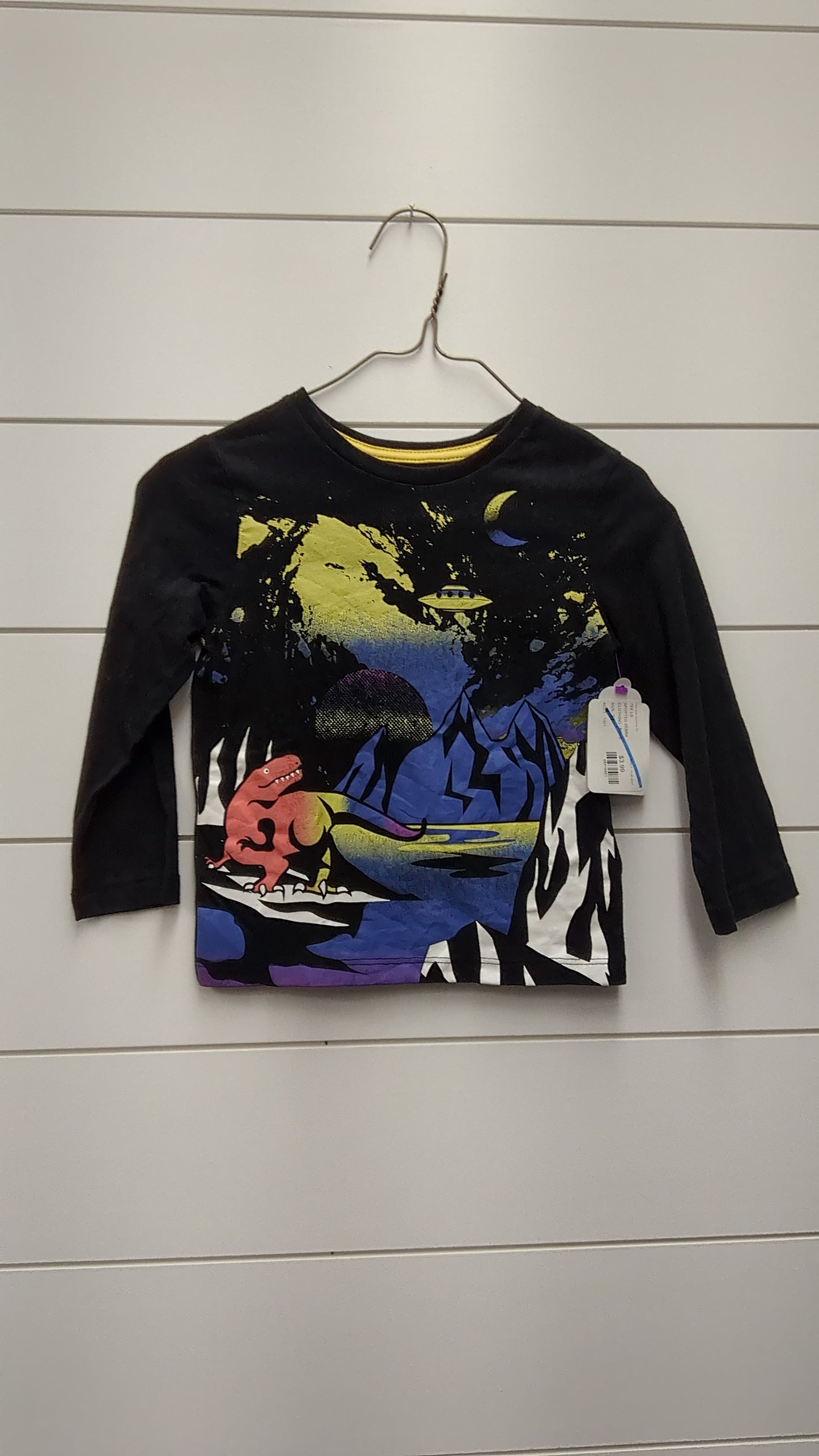 SPOTTED ZEBRA TEE LS - *WT* - 2T