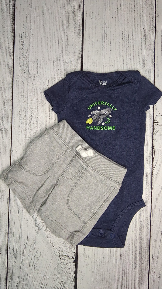 Carters Space Short Set - 9mo