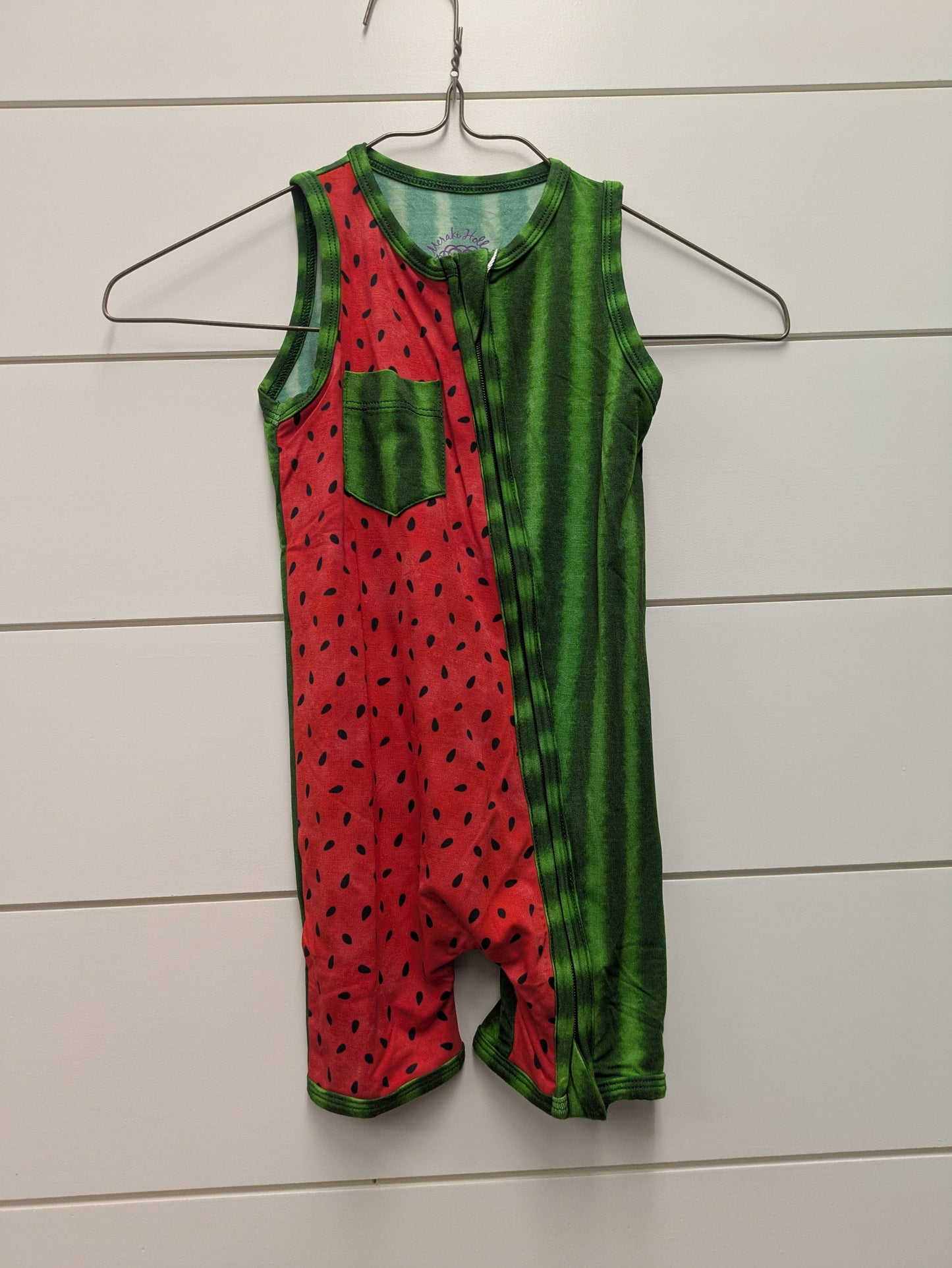 MERAKI HOLLOW Bamboo Watermelon Sugar - Tank Shortie Zip - *WT* - 6mo