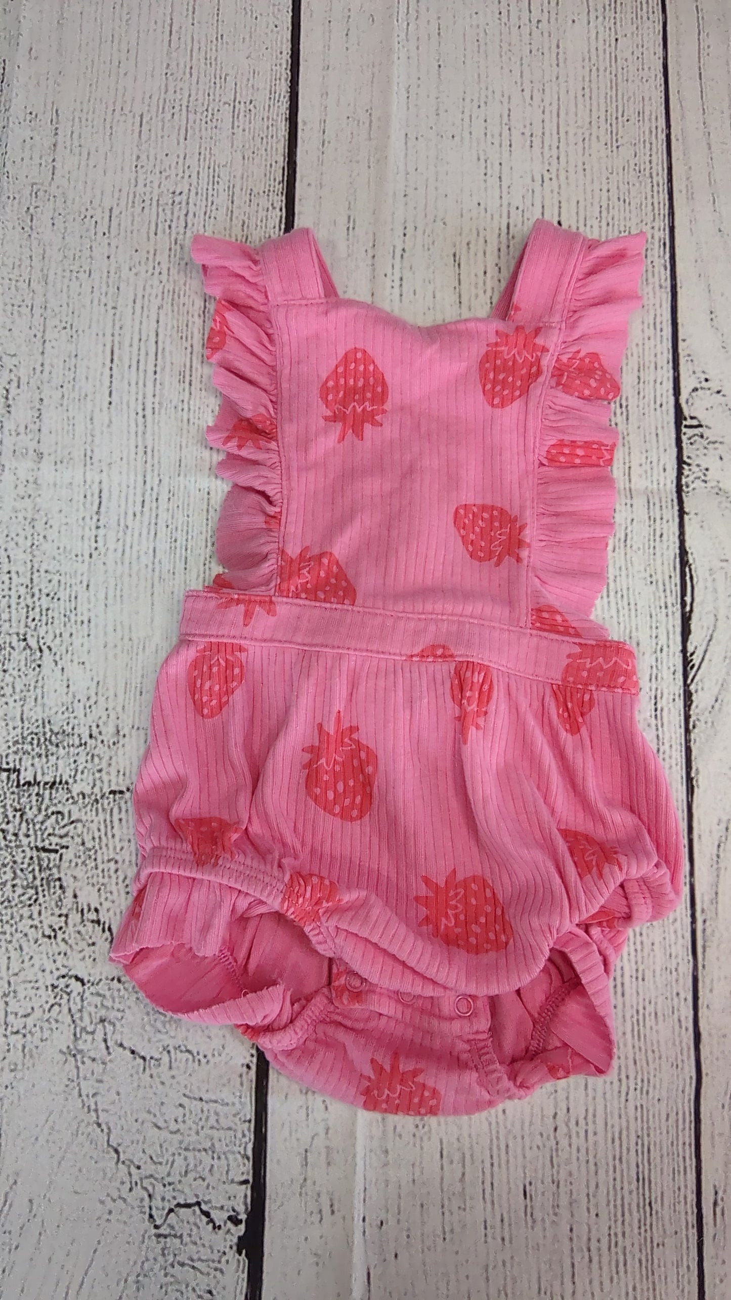 Strawberry Cross Strap Romper - 9mo