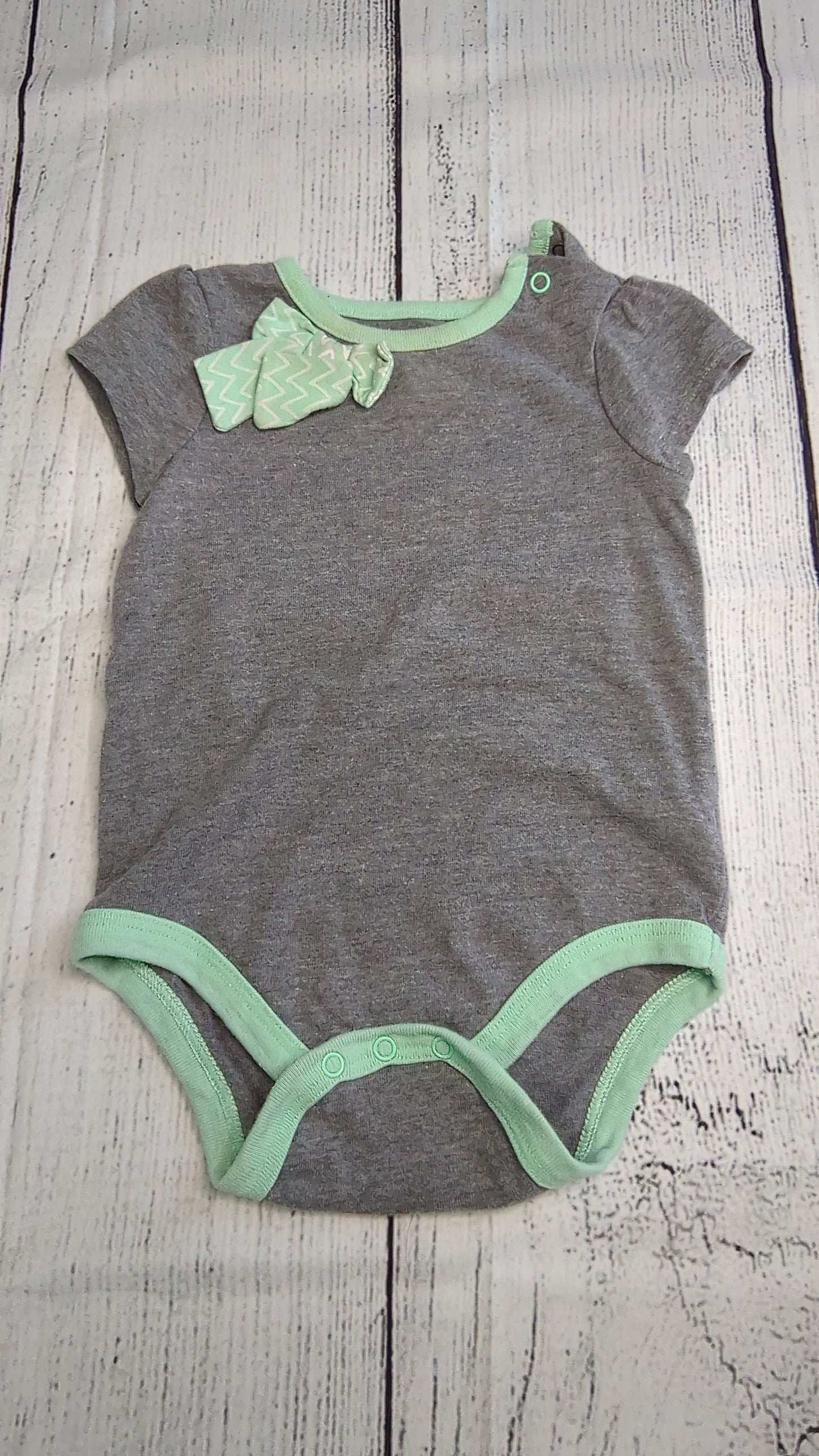 Chevron Bow Onesie - 9mo